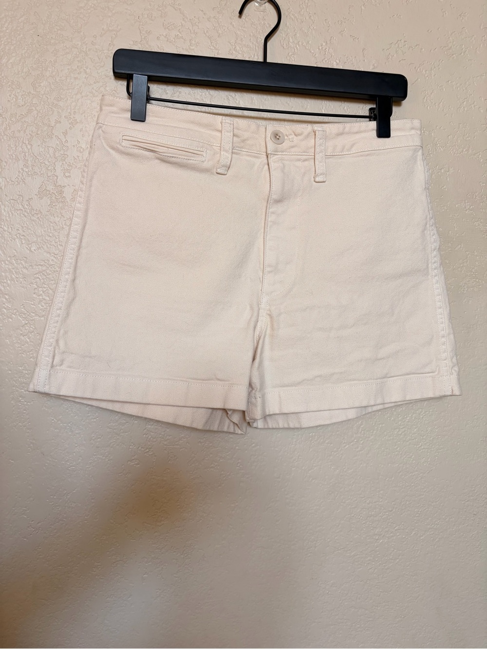 Madewell Cream Cotton High-Rise Jean Shorts